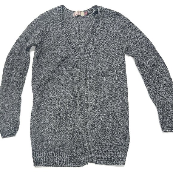 So Open Cardigan Sweater Womens XS Gray Cotton Blend - Picture 1 of 4